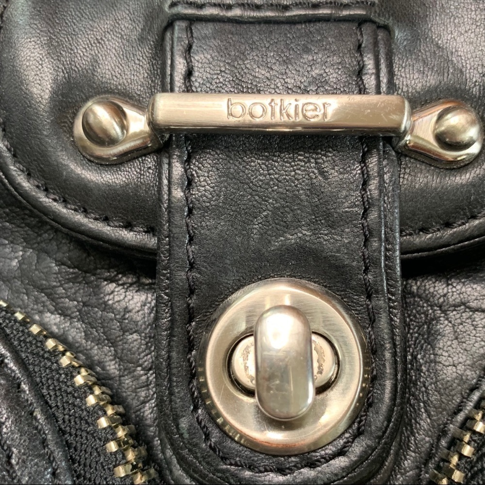 Botkier Black Leather Shoulder Bag with Front Pockets - Picture 2 of 8